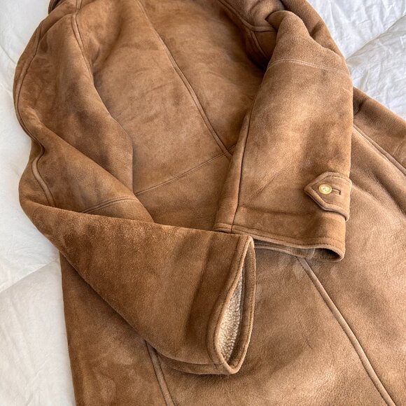 RALPH LAUREN Black Label Shearling Tan Leather jacket, Size 10 - Picture 16 of 16